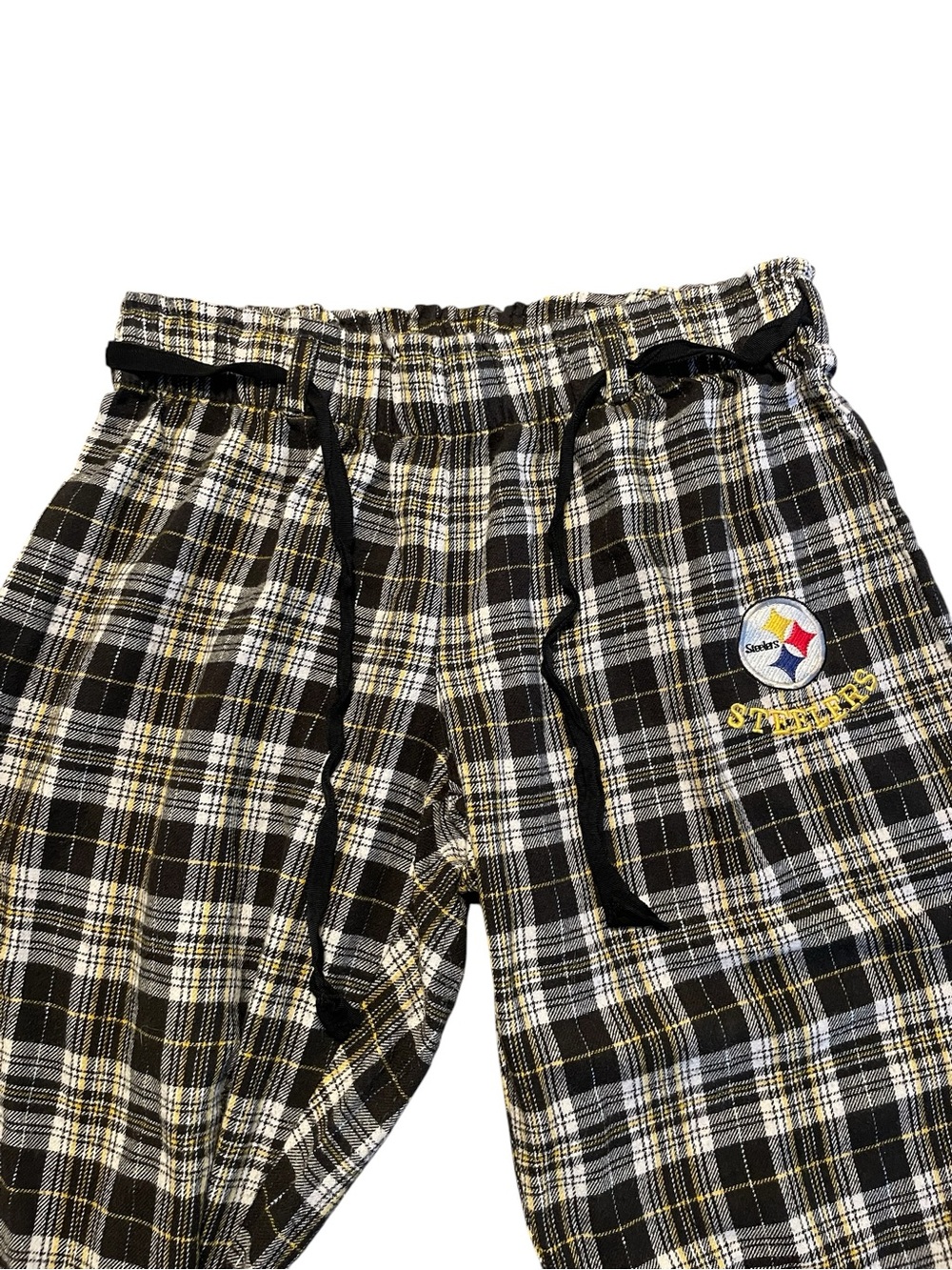 NFL Pittsburgh Steelers Plaid Lounge Pants - Black, Yellow & White